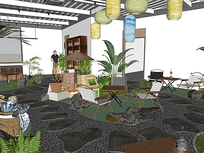 日式手工坊 营地风室内空间 生态休闲室内风格 文创展示空间