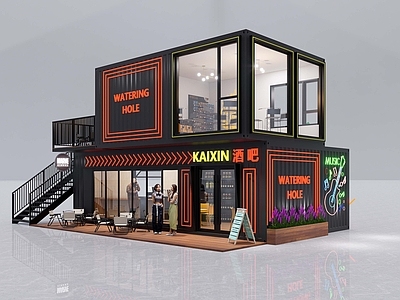 工业风酒吧 集装箱酒吧 网红集装箱 集装箱店铺 集装箱房屋