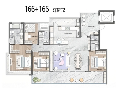 多层住宅 T2 花园洋房 160平 四代宅