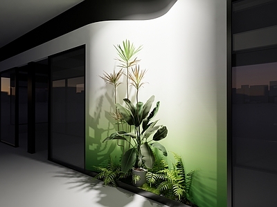 现代酒店走廊 艺术绿植走廊 现代酒店走廊 工装过道设计 生态绿植墙面 酒店公区空间
