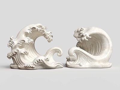 中式雕塑摆件 现代雕塑 景观雕塑 浪花雕塑 海浪雕塑 海洋元素雕塑