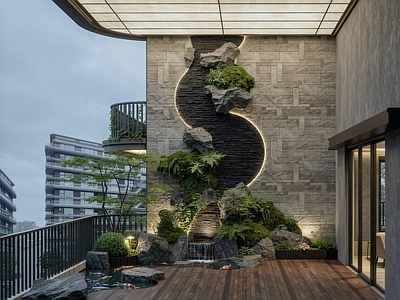 新中式景观屋顶花园