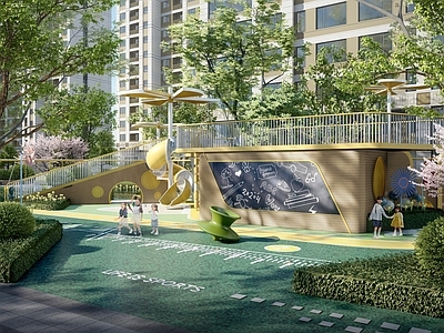 现代儿童游乐空间 住宅景观 住宅儿童游乐空间 住宅休闲空间