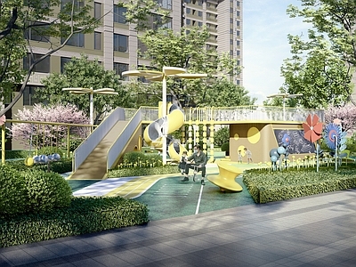 现代儿童游乐空间 住宅空间 住宅景观 住宅儿童活动区 住宅游乐空间 儿童游乐设施