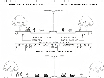 交通工具图库 标准道路截面
