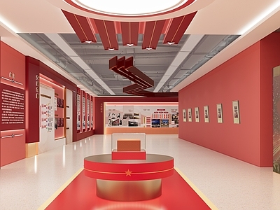 现代党建展厅 红色展厅 展厅文化墙