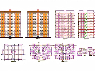 住宅楼建筑 标准多层住宅楼