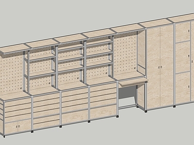 现代简约储物柜 铝型材展柜 金属置物架 货架 模块化家具 海洋板家具