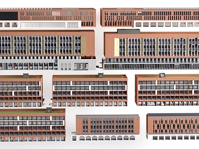 现代主义学校建筑 现代学校建筑 教学楼建筑 中小学建筑 行政楼办公楼
