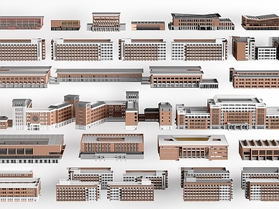 现代主义学校建筑 现代学校建筑 教学楼建筑 中小学建筑 行政楼办公楼