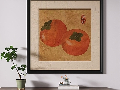 新中式儿童挂画 中古抽象复古挂画