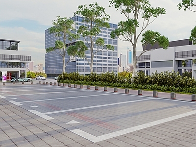 现代主义停车空间 户外 城市 停车场