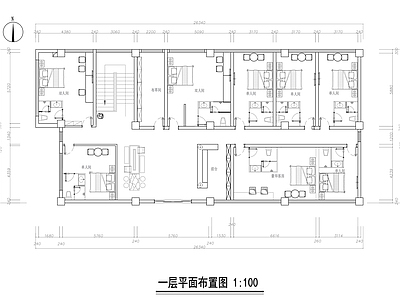 民宿 民宿空间设计平面 酒店民宿设计平面 民宿改造平面图