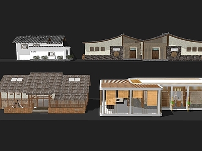 中式其他景观小建筑 公厕 洗手间 厕所 乡村厕所 景区洗手间