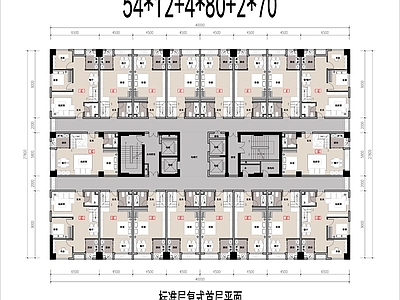 公寓建筑 高层loft公寓 54 80平公寓 方形loft公寓 酒店式公寓
