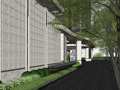 现代小区景观 简约海派景墙围墙 白金系景墙示范区