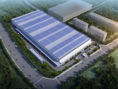 产业园建筑 新能源汽车产业园 厂房施工图效果图 厂房施工图 产业园 厂房