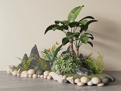 新中式景观室内景观 室内植物造景植物