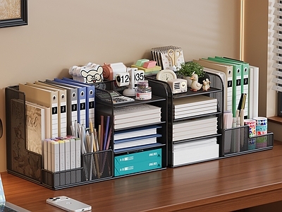现代简约办公用品 文件夹 文件架 文具 办公桌 书房