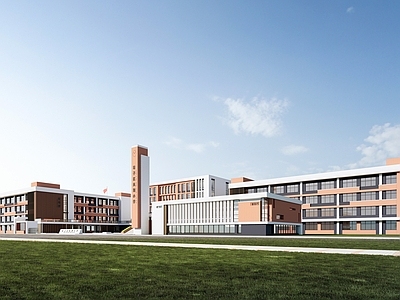 现代主义小学 现代学校建筑 教学楼建筑 中小学建筑 行政楼办公楼