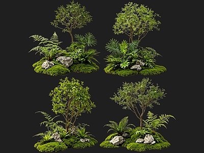 新中式景观花境 2D花境植物组团 花卉花镜 花草镜植物组合 花草花丛 地被花灌木球