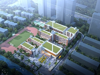 现代主义初中 学校建筑 现代学校 学校改造