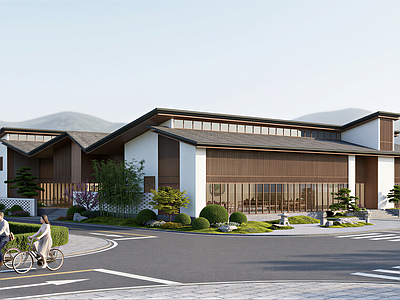 新中式民宿建筑 中式民宿 民宿建筑