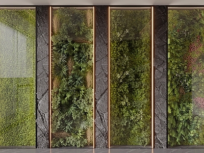 轻奢垂直绿化 绿植墙 植物墙 苔藓 绿植形象墙