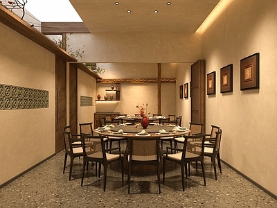 新中式包厢 中餐厅包厢 中式包厢 侘寂风山野风包间 新中式圆桌椅