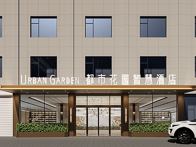 轻奢门头 外观门头雨棚 酒店外观金属雨棚 餐饮售楼处外观 会所门头外观门面 现代不锈钢雨棚