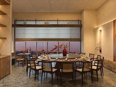 新中式包厢 中餐厅包厢 新中式圆桌椅 侘寂风包间餐厅 山野风农家包厢 中式餐厅