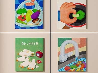 孟菲斯组合画 现代抽象组合画