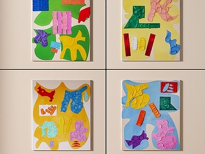 孟菲斯组合画 现代抽象组合画