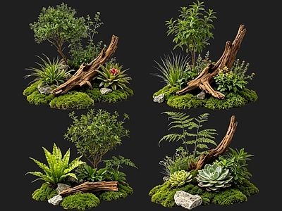 禅意花境 2D植物组团 花境植物组团 花卉花镜 花草镜植物组合 花草花丛
