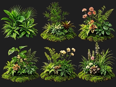 禅意花境 2D植物组团 花境植物组团 花卉花镜 花草镜植物组合 花草花丛