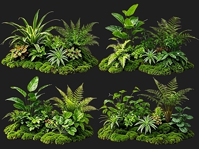 禅意植物组合 2D植物组团 花境植物组团 花卉花镜 花草镜植物组合 花草花丛