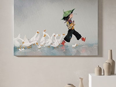侘寂儿童挂画 现代简约抽象挂画