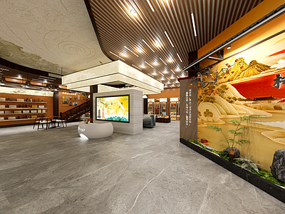 新中式企业文化展厅 新中式柿子展厅 农产文创展示空间 乡村特产体验馆 中式原木特产展厅 柿子文化展馆室内