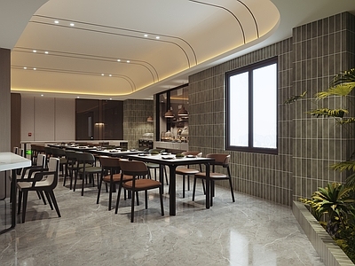 现代简约酒店餐厅 酒店餐厅 宾馆餐厅 自助餐厅
