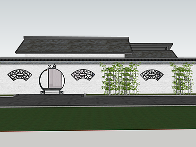 新中式景观小公建 新中式 公厕 建筑