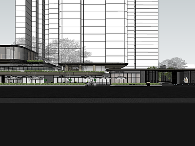 现代主义商业街 社区商业街 小区出入口 商业型示范区 高端旗舰店 城市文化中心