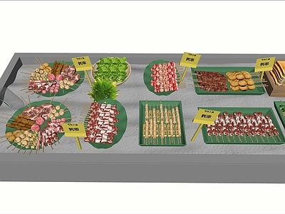 现代食品展台 烤串