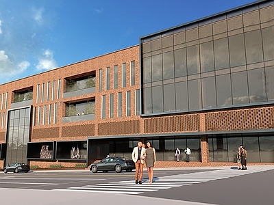 现代主义产业园办公楼 产业园办公楼建筑 文创产业园建筑