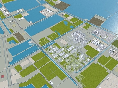 现代主义鸟瞰规划 连云港全景