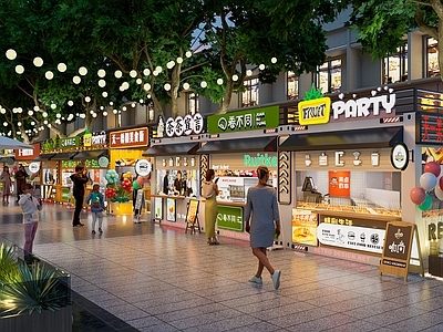 现代集市 夜市 集装箱 现代商业街 现代夜市摊位 集市