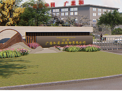 产业园景观 厂区电动大门 办公工业大门
