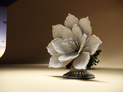 中式雕塑摆件 铁艺 雕花 美陈 摆件