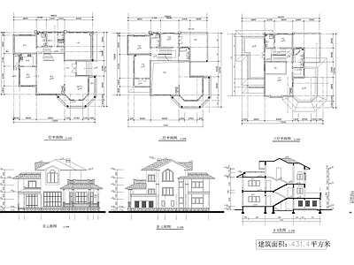 别墅建筑 别墅施工图