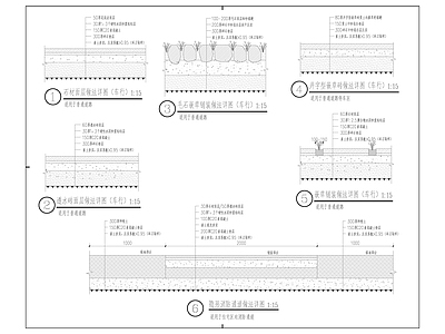 砖材铺装 毛石嵌草铺装 井字嵌草转 透水砖 普通嵌草转 隐形消防通道