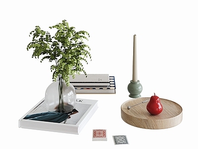 现代简约摆件组合 花瓶饰品 茶几摆件 桌面摆件 书籍摆件